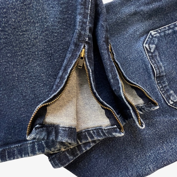 Chaps Denim Jeans Front Patch Pockets Zipper Detail at Ankle Blue Size 14 - Picture 5 of 10